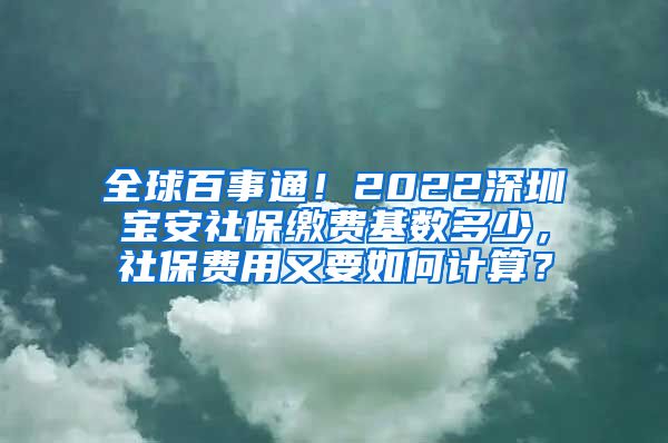 全球百事通！2022深圳宝安社保缴费基数多少，社保费用又要如何计算？