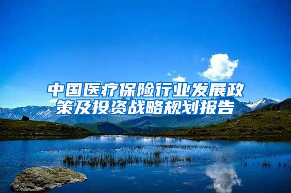 中国医疗保险行业发展政策及投资战略规划报告