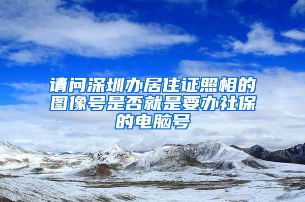 请问深圳办居住证照相的图像号是否就是要办社保的电脑号