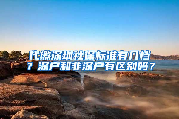 代缴深圳社保标准有几档？深户和非深户有区别吗？