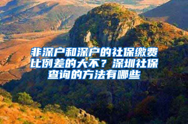 非深户和深户的社保缴费比例差的大不？深圳社保查询的方法有哪些