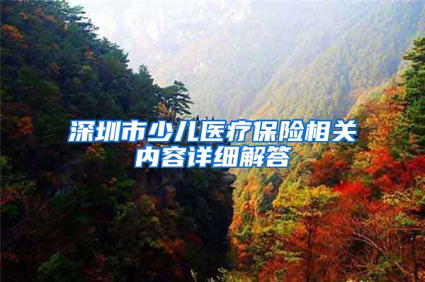 深圳市少儿医疗保险相关内容详细解答