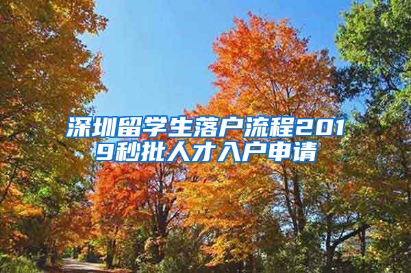 深圳留学生落户流程2019秒批人才入户申请