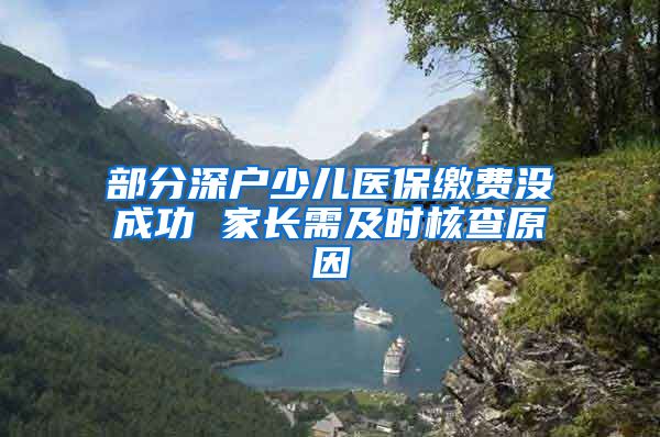 部分深户少儿医保缴费没成功 家长需及时核查原因