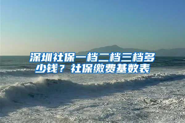 深圳社保一档二档三档多少钱？社保缴费基数表