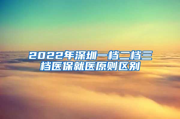 2022年深圳一档二档三档医保就医原则区别