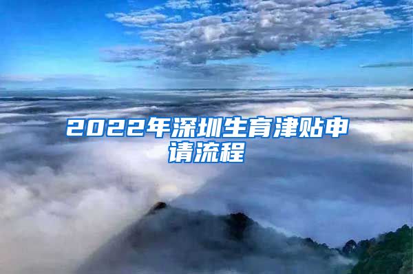 2022年深圳生育津贴申请流程