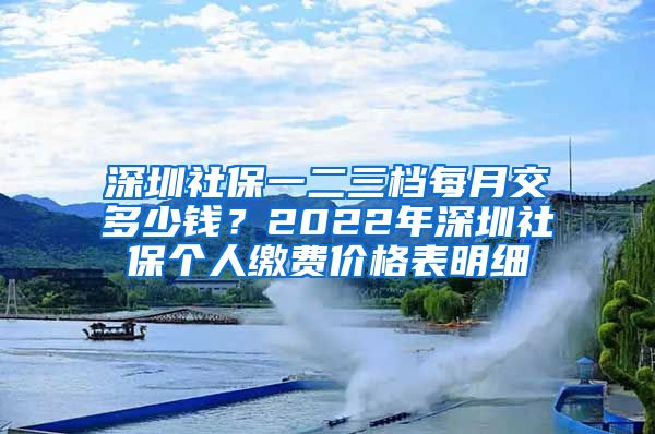 深圳社保一二三档每月交多少钱？2022年深圳社保个人缴费价格表明细