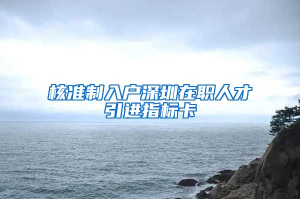 核准制入户深圳在职人才引进指标卡