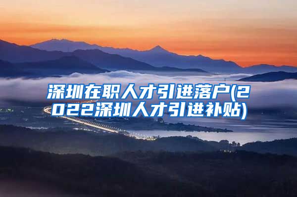 深圳在职人才引进落户(2022深圳人才引进补贴)