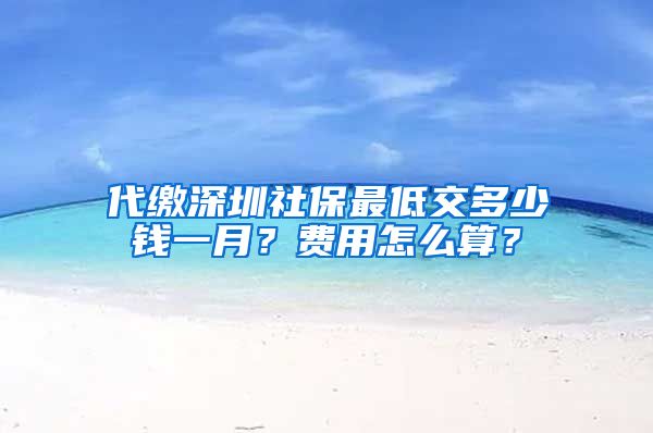 代缴深圳社保最低交多少钱一月？费用怎么算？