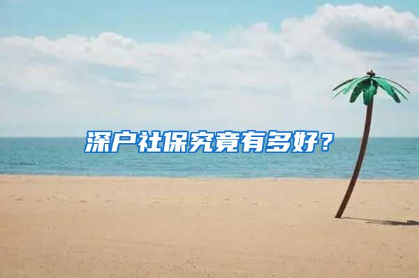 深户社保究竟有多好？