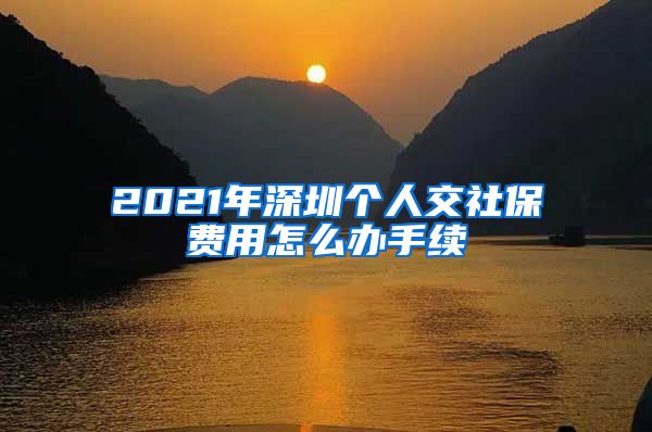 2021年深圳个人交社保费用怎么办手续