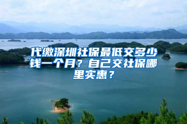 代缴深圳社保最低交多少钱一个月？自己交社保哪里实惠？