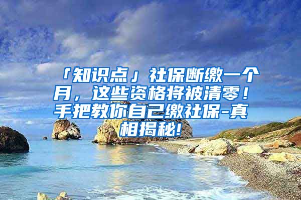 「知识点」社保断缴一个月，这些资格将被清零！手把教你自己缴社保-真相揭秘!