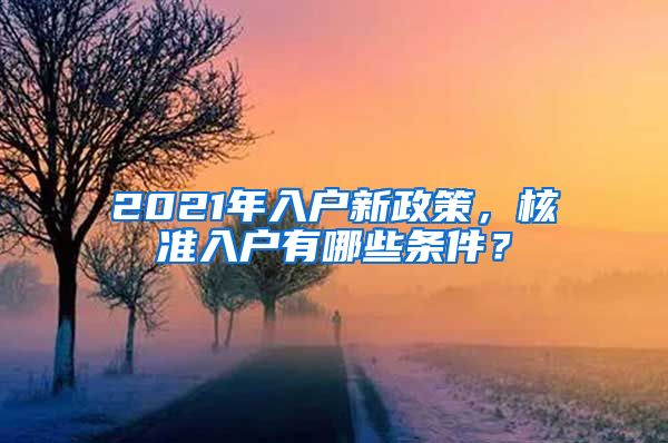 2021年入户新政策，核准入户有哪些条件？