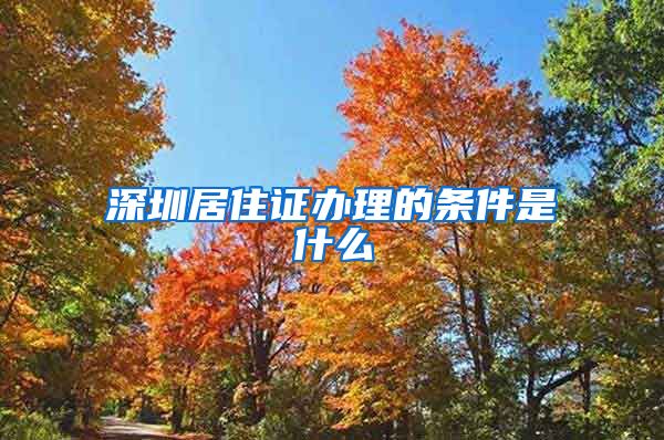 深圳居住证办理的条件是什么