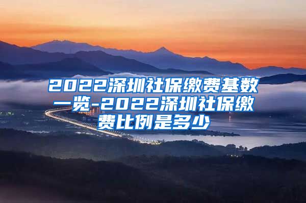 2022深圳社保缴费基数一览-2022深圳社保缴费比例是多少