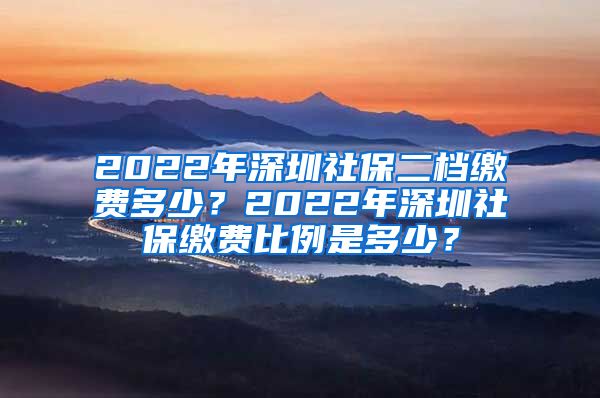 2022年深圳社保二档缴费多少？2022年深圳社保缴费比例是多少？