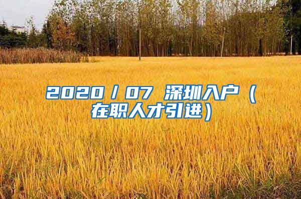 2020／07 深圳入户（在职人才引进）