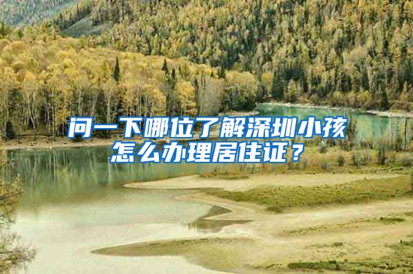 问一下哪位了解深圳小孩怎么办理居住证？