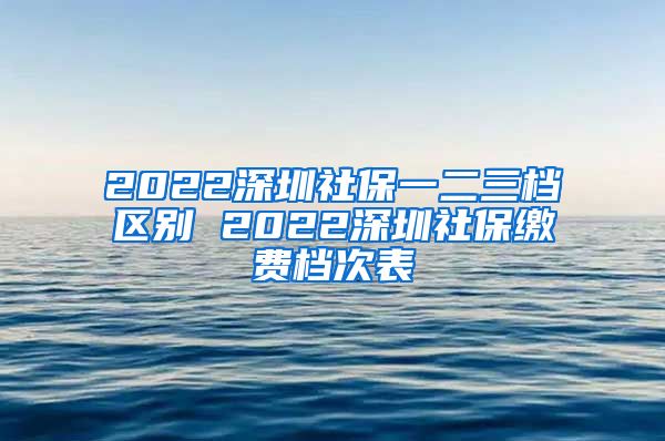 2022深圳社保一二三档区别 2022深圳社保缴费档次表