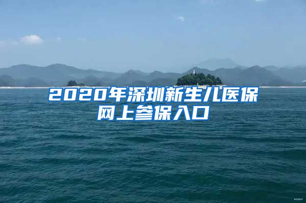 2020年深圳新生儿医保网上参保入口