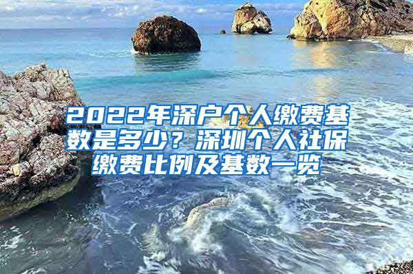 2022年深户个人缴费基数是多少？深圳个人社保缴费比例及基数一览