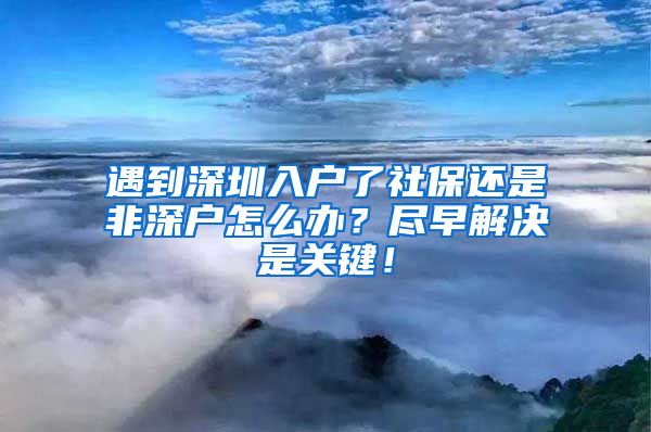 遇到深圳入户了社保还是非深户怎么办？尽早解决是关键！