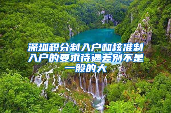 深圳积分制入户和核准制入户的要求待遇差别不是一般的大