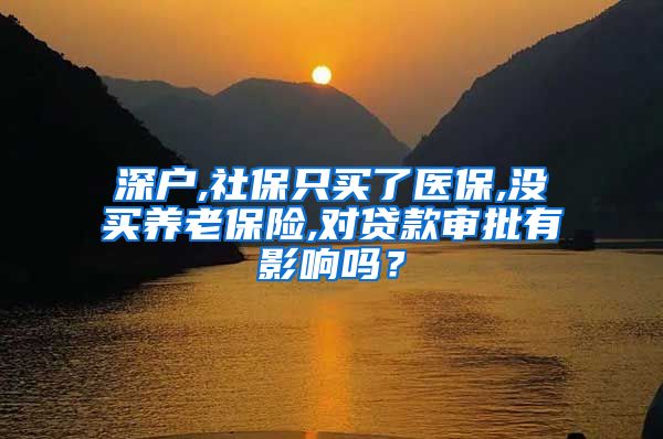 深户,社保只买了医保,没买养老保险,对贷款审批有影响吗？