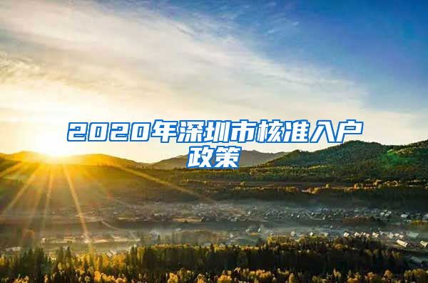 2020年深圳市核准入户政策