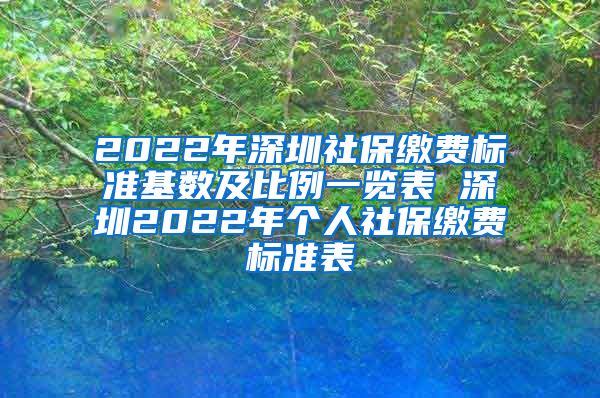 2022年深圳社保缴费标准基数及比例一览表 深圳2022年个人社保缴费标准表