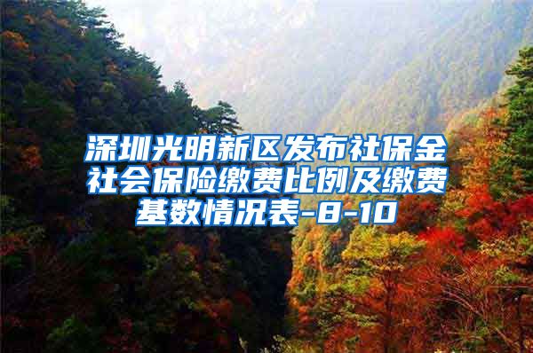 深圳光明新区发布社保金社会保险缴费比例及缴费基数情况表-8-10