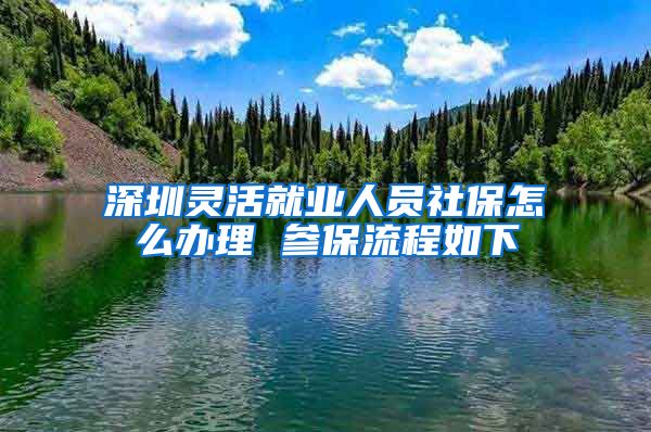 深圳灵活就业人员社保怎么办理 参保流程如下