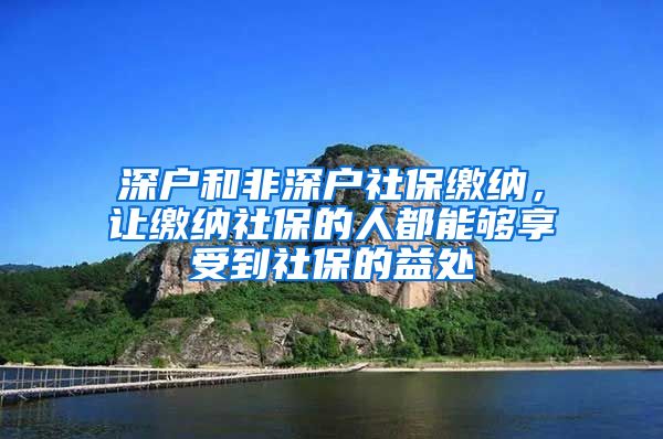 深户和非深户社保缴纳，让缴纳社保的人都能够享受到社保的益处