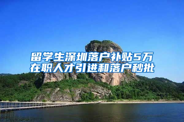 留学生深圳落户补贴5万在职人才引进和落户秒批