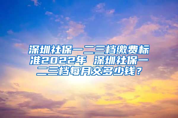 深圳社保一二三档缴费标准2022年 深圳社保一二三档每月交多少钱？