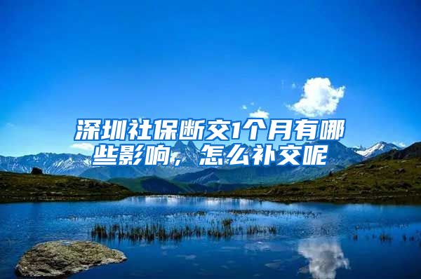 深圳社保断交1个月有哪些影响，怎么补交呢