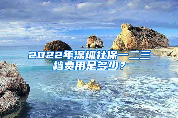 2022年深圳社保一二三档费用是多少？