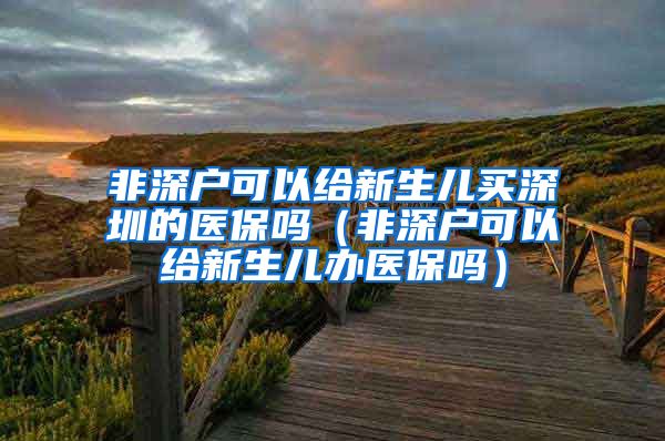 非深户可以给新生儿买深圳的医保吗（非深户可以给新生儿办医保吗）