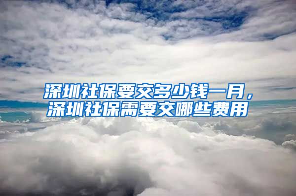 深圳社保要交多少钱一月，深圳社保需要交哪些费用