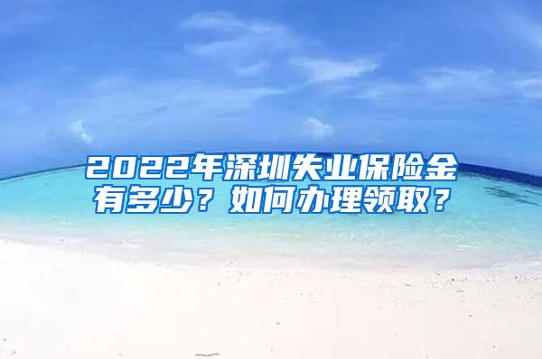 2022年深圳失业保险金有多少？如何办理领取？