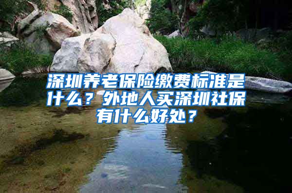 深圳养老保险缴费标准是什么？外地人买深圳社保有什么好处？