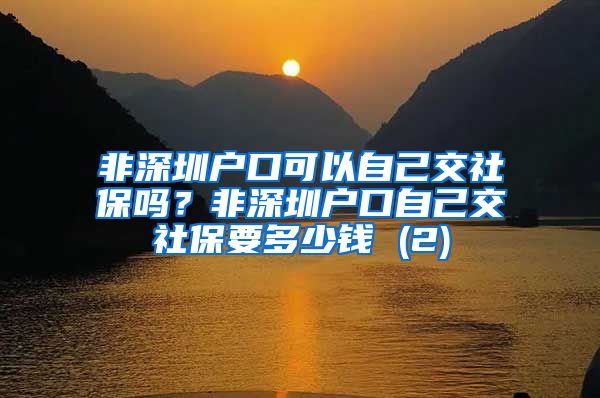 非深圳户口可以自己交社保吗？非深圳户口自己交社保要多少钱 (2)