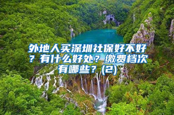 外地人买深圳社保好不好？有什么好处？缴费档次有哪些？(2)