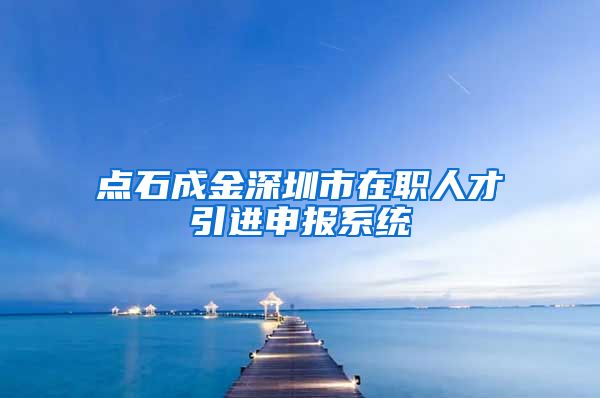 点石成金深圳市在职人才引进申报系统