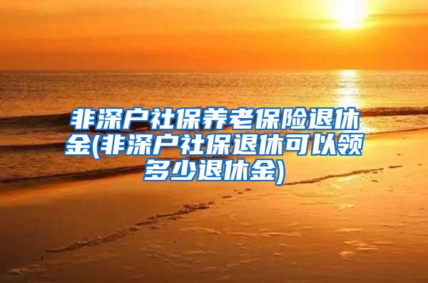 非深户社保养老保险退休金(非深户社保退休可以领多少退休金)