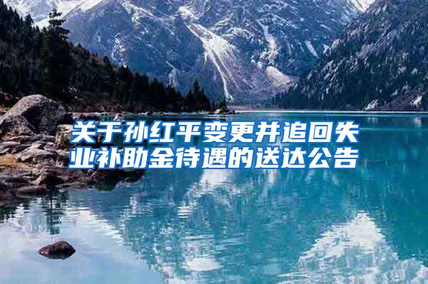 关于孙红平变更并追回失业补助金待遇的送达公告