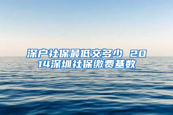 深户社保最低交多少 2014深圳社保缴费基数